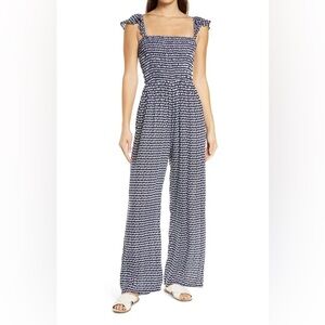 Tiare Hawaii Navy and White Patterned Jumpsuit